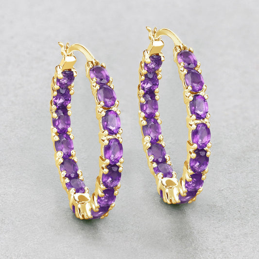 4.80 Carat Genuine Amethyst .925 Sterling Silver Earrings - view 2