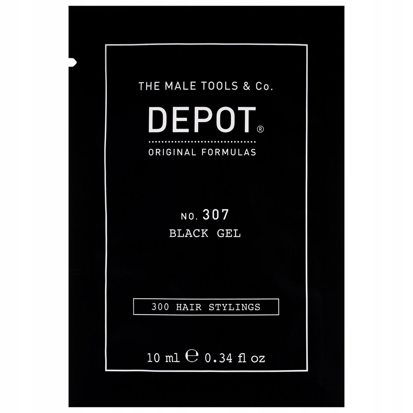 Depot, 300 Hair Stylings No. 307 Black, Botanical Complex, Hair Styling Gel, Temporary Coverage & Volume