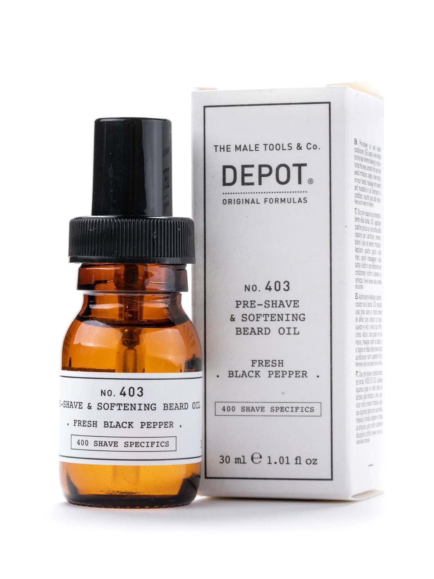 Depot, 400 Shave Specifics No. 403, Fresh Black Pepper, Softening, Pre-Shaving Oil, 30 ml
