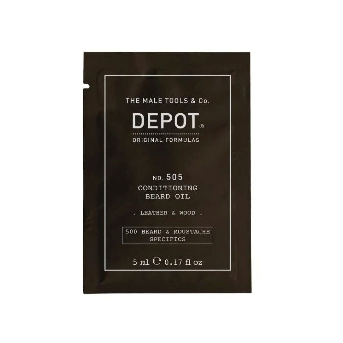 Depot, 500 Beard & Mustache Specifics No. 505, Beard Oil, Leather & Wood, Vitamin E, For Shine & Softness, 5