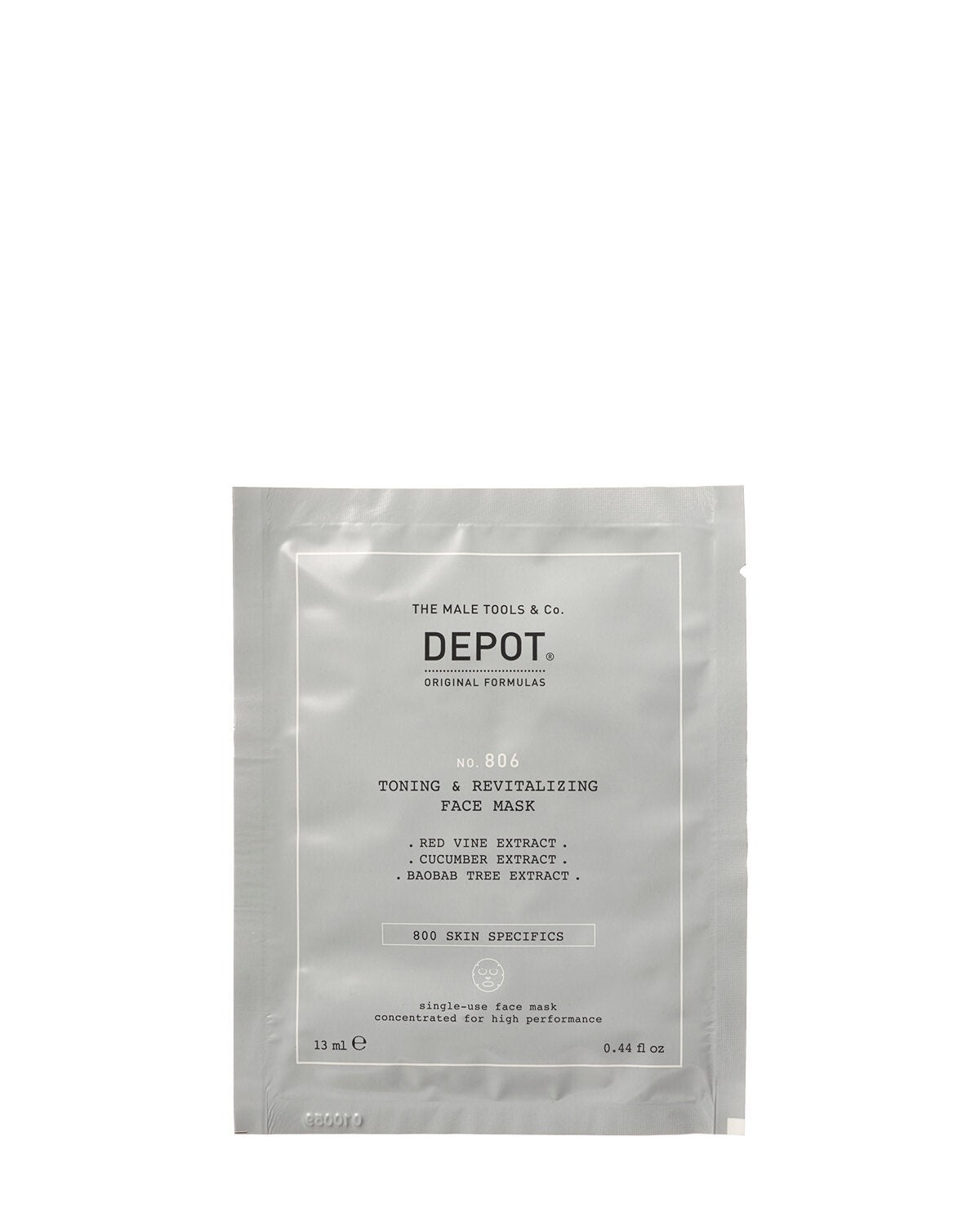 Depot, 800 Skin Specifics No. 806, Hyaluronic Acid, Toning & Revitalizing, Sheet Mask, For Face, Day, 13 ml