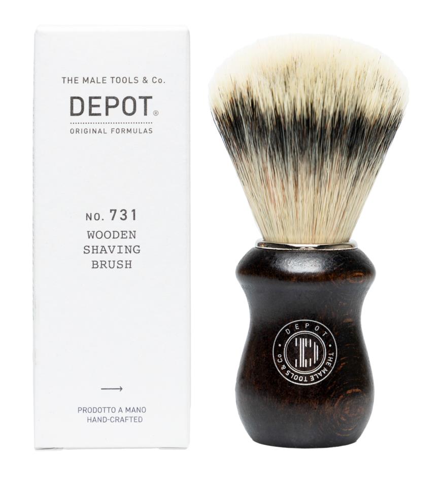 Depot, Accessories No. 731 Luxury, Wooden, Face Shaving Brush, Brown - view 2