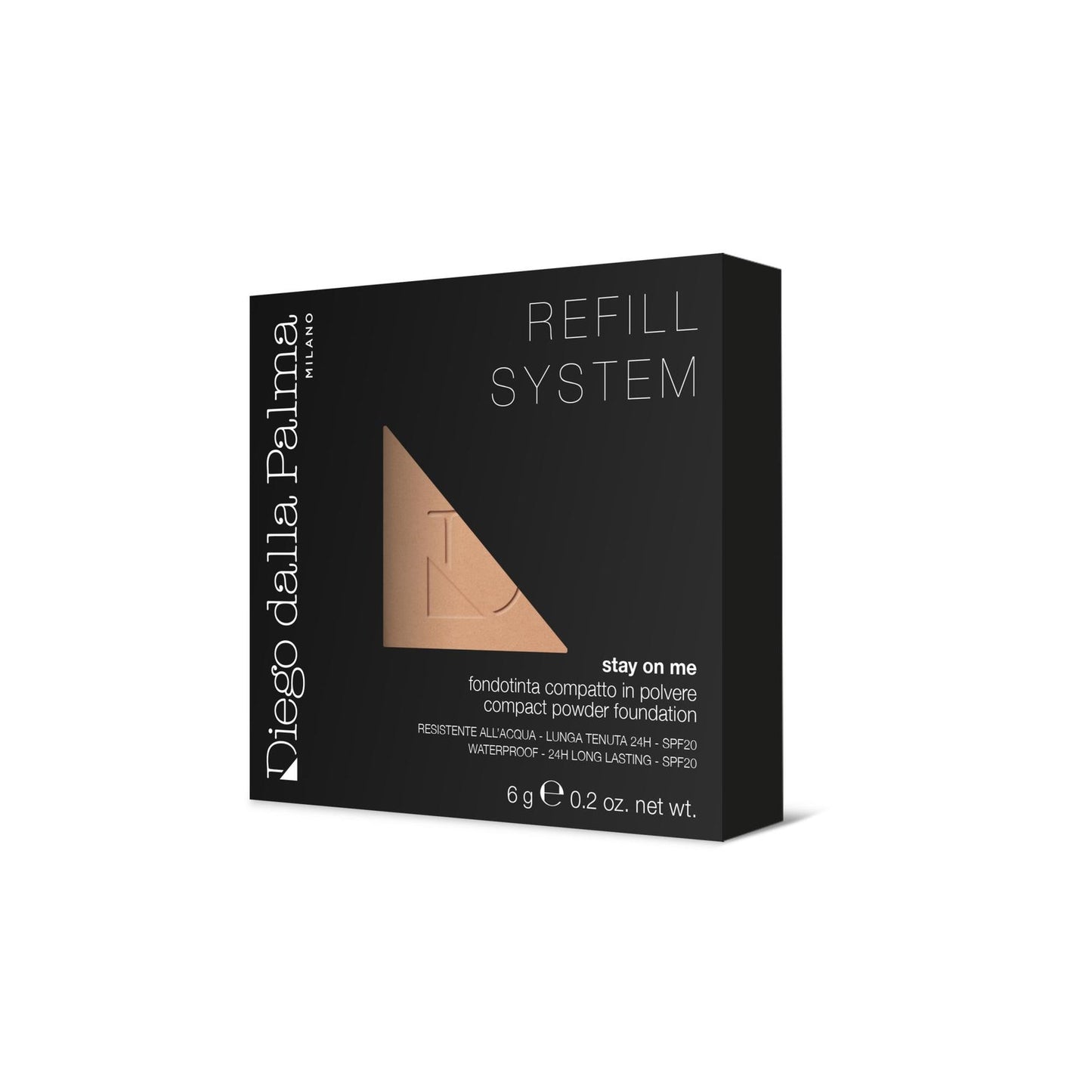 Diego Dalla Palma, Stay On Me, Long Lasting, Compact Foundation, 54, Biscotto, SPF 20, Refill, 6 g