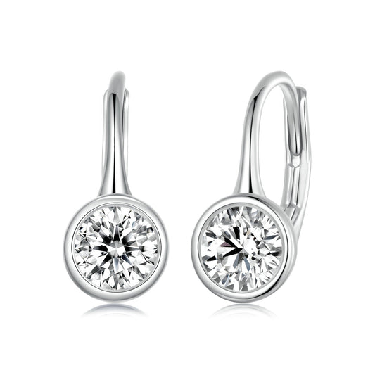 925 Sterling Silver 0.50 Carat Moissanite Earrings for Women