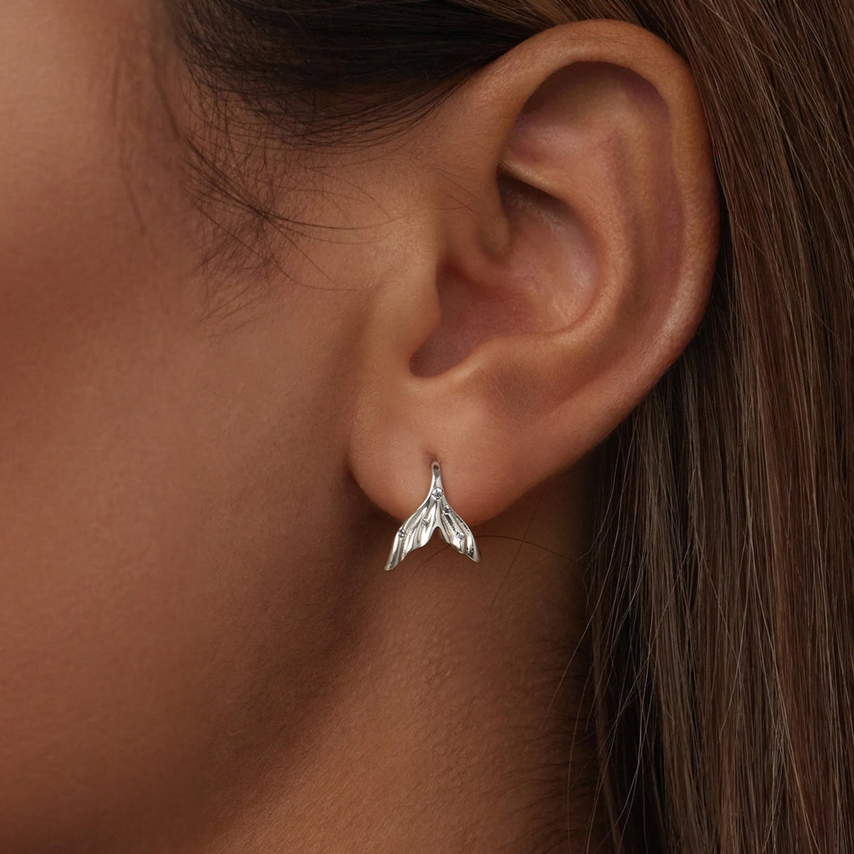 925 Sterling Silver Earrings with Pavé Setting in Oxidized Finish
