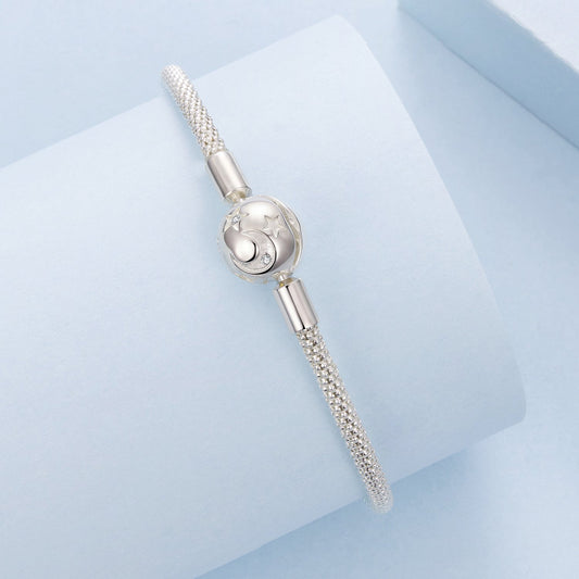 925 Sterling Silver CZ Pavé Setting Bracelet, Size 17.0 for Women