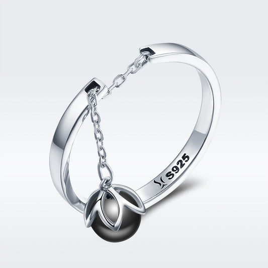 Anillo de plata de ley 925 de 0.2 CM de ancho para mujer