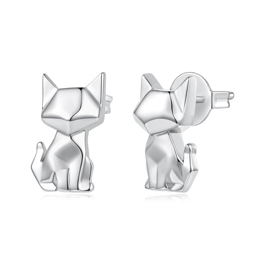 925 Sterling Silver White Gold Plated 1.2 x 0.7 cm Earrings for Women