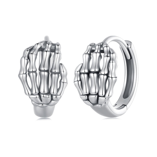 925 Sterling Silver Oxidized Earrings 12x7mm for Women