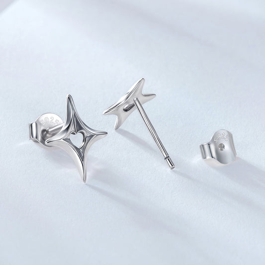 925 Sterling Silver Earrings 1.2x0.9cm - view 2