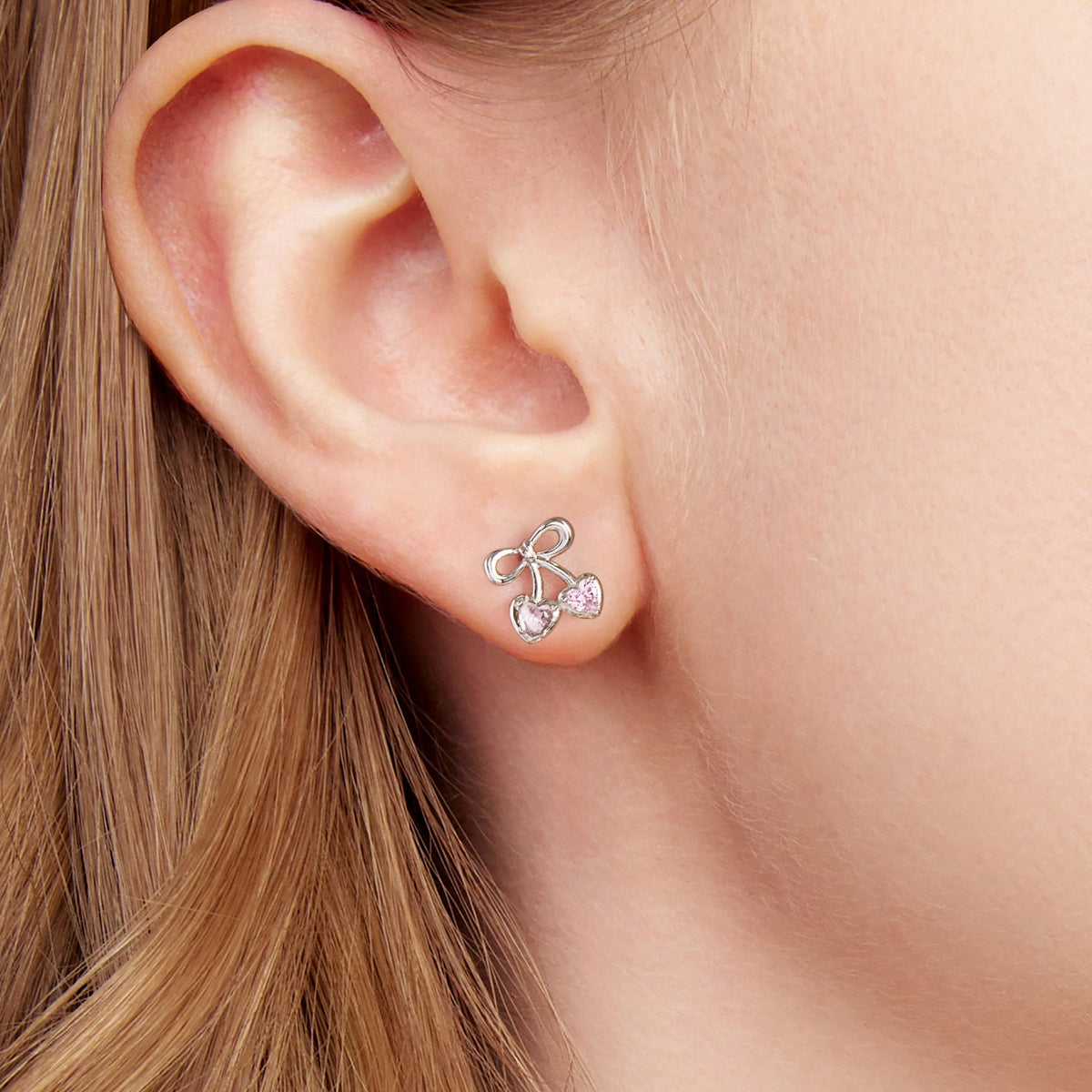 925 Sterling Silver Earrings with Pavé Setting CZ and Transparent Glass for Women