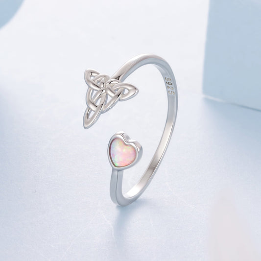 925 Sterling Silver Synthetic Opal White Gold Plated Ring for Women
