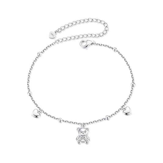 925 Sterling Silver Bracelet with Pavé Setting CZ, 150+60mm Length for Women