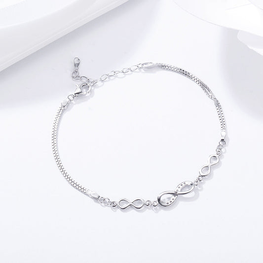 925 Sterling Silver Bracelet 22CM for Women