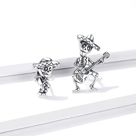 S925 Oxidized Silver Earrings Size 1.5*1cm, 2.4*1.3cm for Women - view 2