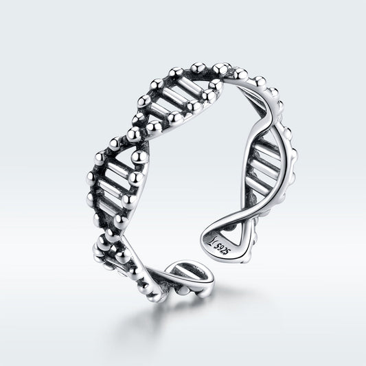 Anillo de plata de ley 925 oxidada para mujer