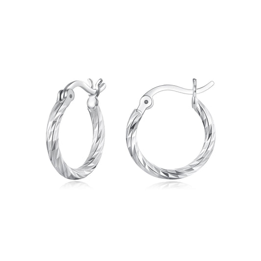 925 Sterling Silver Earrings with White Gold Plating - view 2