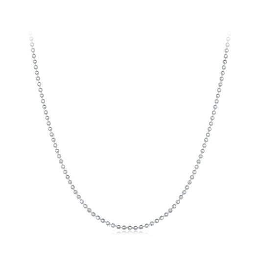 925 Sterling Silver Plated Platinum Necklace 400+50mm for Women