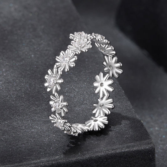 925 Sterling Silver Moissanite 0.03ct Ring Size 7