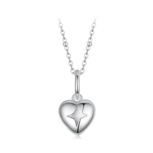 925 Sterling Silver Plated White Gold Necklace 40+5cm with 1.8*1.0cm Pendant for Women