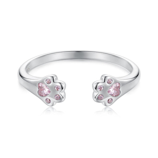 925 Sterling Silver White Gold Plated Pavé Setting CZ Ring