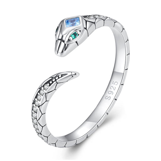 Anillo de plata de ley 925 oxidada con pavé de circonitas para mujer