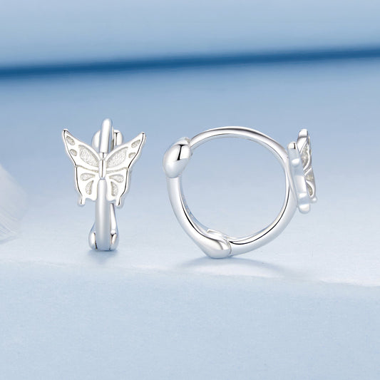925 Sterling Silver Earrings with White Gold Plating, 1.1x0.7 cm, for Women - view 2