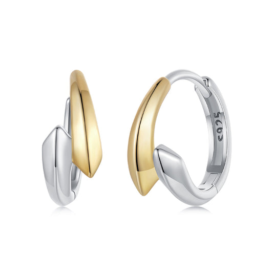 925 Sterling Silver White Gold Plated Earrings 13*6mm for Women - view 2