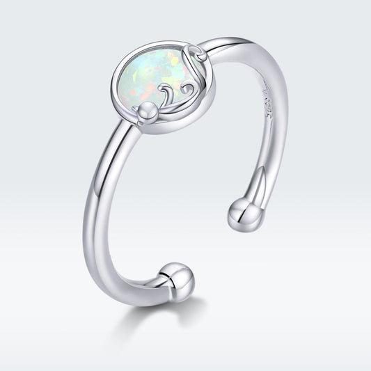 Anillo de banda delgada de plata de ley 925 para mujer
