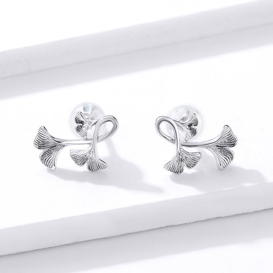 925 Sterling Silver Plated Platinum Wiredrawing Earrings - view 2