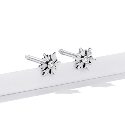 925 Sterling Silver Earrings with Pavé Setting and Oxidized Finish - view 2