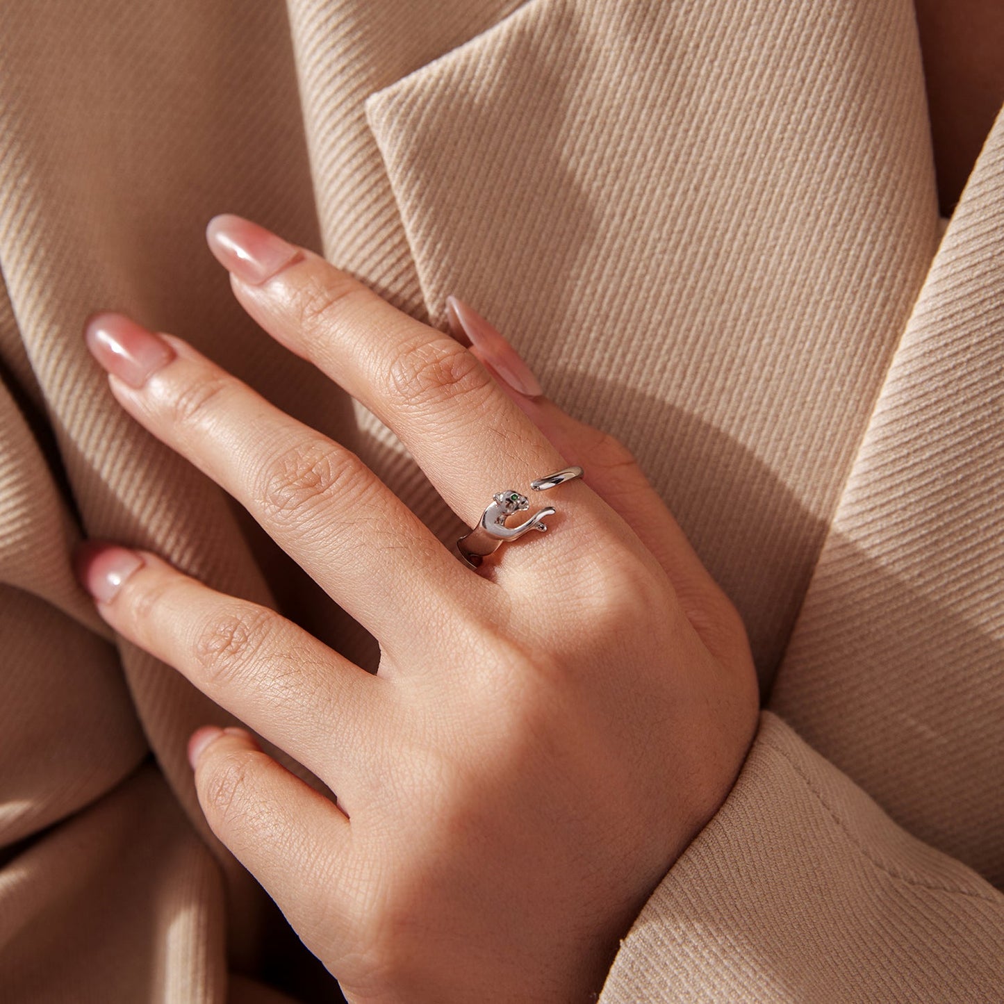 925 Sterling Silver Ring with Pavé Setting CZ in White Gold Plating