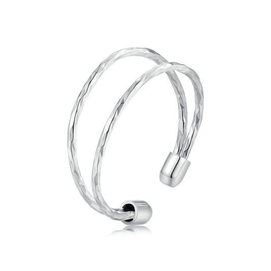 925 Sterling Silver & White Gold Plated Ring for Women - Stylish Width 2.3-6.3mm