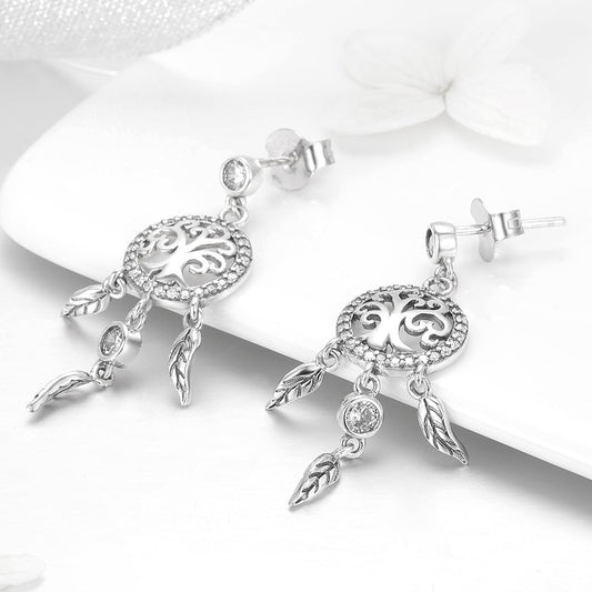 925 Sterling Silver Oxidized Pavé Setting CZ Earrings