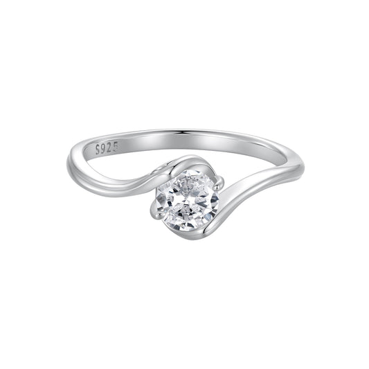925 Sterling Silver 5mm Moissanite Ring for Women