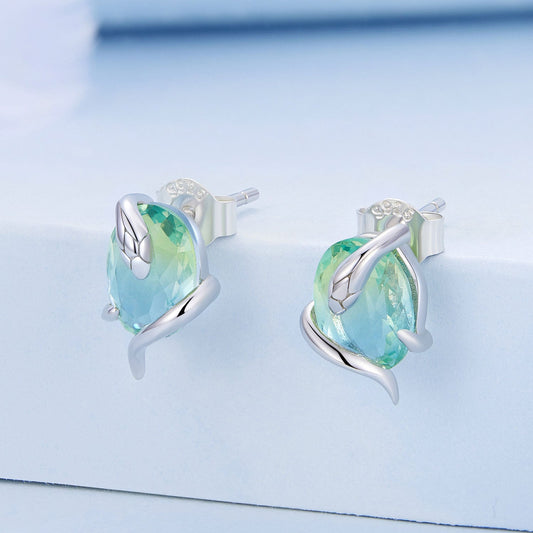 925 Sterling Silver Transparent Glass Earrings for Women - view 2