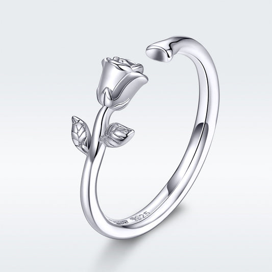 Anillo de plata de ley 925 chapado en platino para mujer