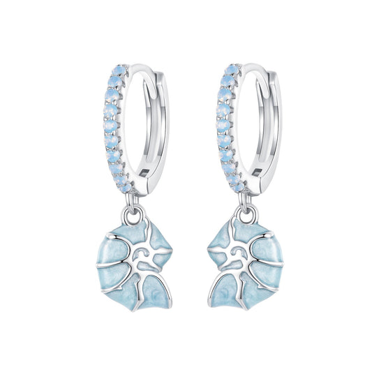 925 Sterling Silver Earrings with Nano Opal Stone and Enamel - 22x8mm - view 2