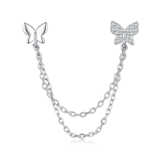 S925 Sterling Silver 40mm Pavé CZ Earrings - view 2