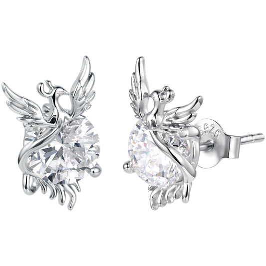 925 Sterling Silver White Gold Plated 1.4x0.9cm Pavé CZ Earrings for Women