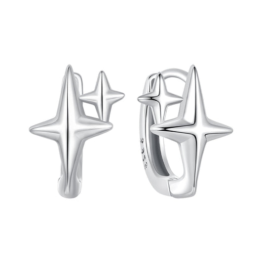925 Sterling Silver Earrings with White Gold Plating, Size 1.2*0.9cm for Women - view 2