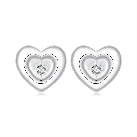 925 Sterling Silver White Gold Plated CZ Earrings - view 2