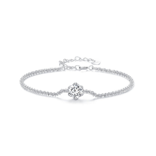 925 Sterling Silver 1 Carat Moissanite Bracelet for Women