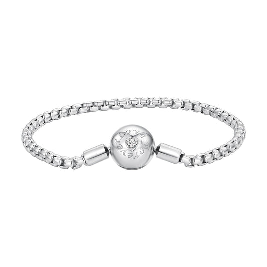 925 Sterling Silver Bracelet 19cm with CZ Stones for Women