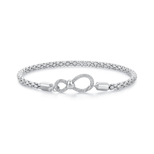 925 Sterling Silver Infinity Love Bracelet for Women - Size 17.0