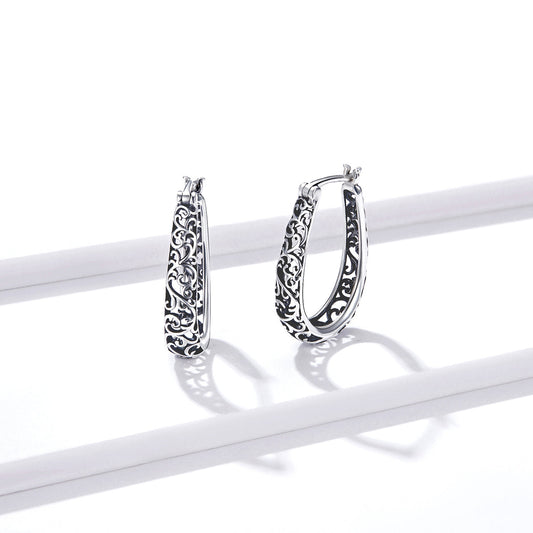 925 Sterling Silver Earrings 2.3*0.4cm Oxidized Silver for Women - view 2