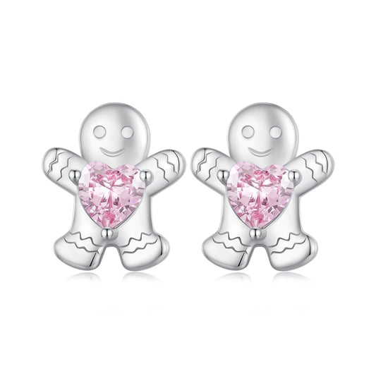 925 Sterling Silver Earrings with Pavé Setting CZ - 10x9mm for Women