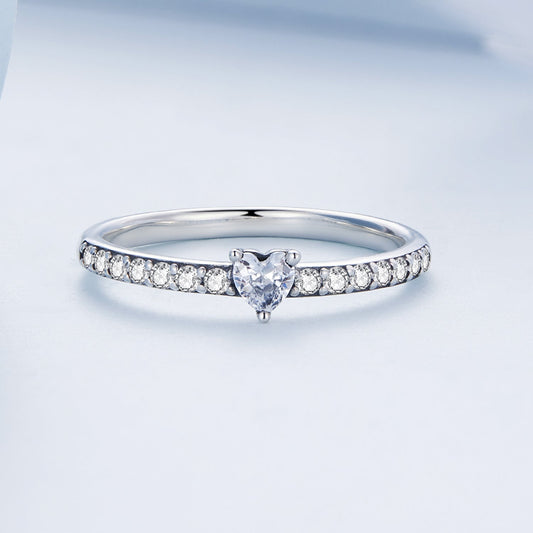 Anillo de plata de ley 925 oxidada con pavé de circonitas, talla 6 para mujer