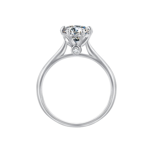 925 Sterling Silver Moissanite 1 Carat Ring Size 6 for Women