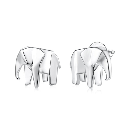 925 Silver Needle White Gold Plated Brass 1.0 x 1.1 cm Earrings for Women